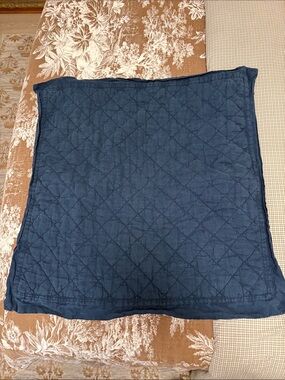 Pottery Barn Midnight Blue  Diamond Euro Sham. 100% linen.  26x26